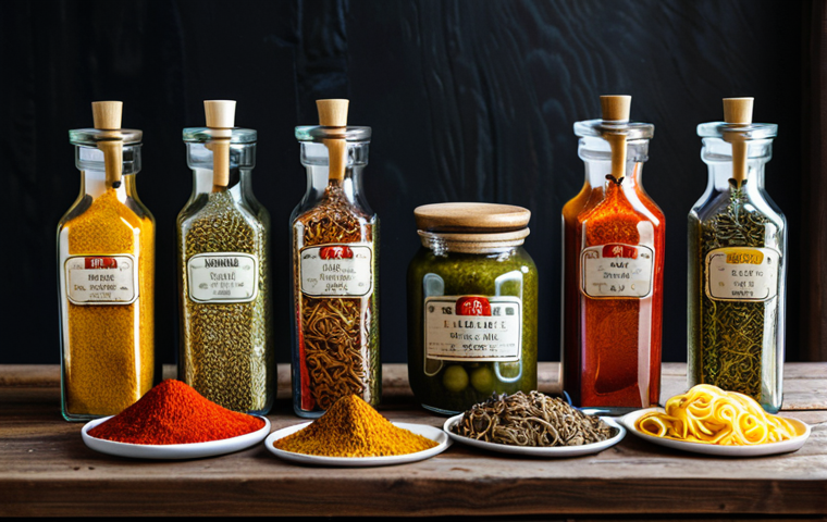 중식 식재료 쇼핑몰 - Authentic Ingredients**
"A vibrant display of authentic Chinese ingredients on a rustic wooden tabl...