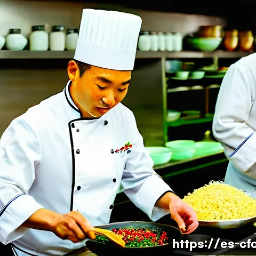 중식 요리사 인터뷰 - **A Master of Sichuan Cuisine:** A skilled male Chinese chef in his late 40s, with a focused and wis...