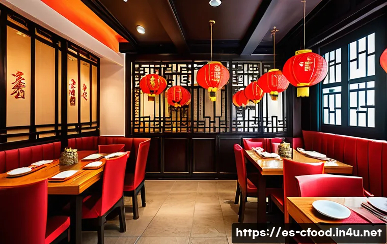 중식당 매출 증가 비법 - A vibrant, cozy Chinese restaurant interior in a Spanish city, featuring authentic traditional decor...